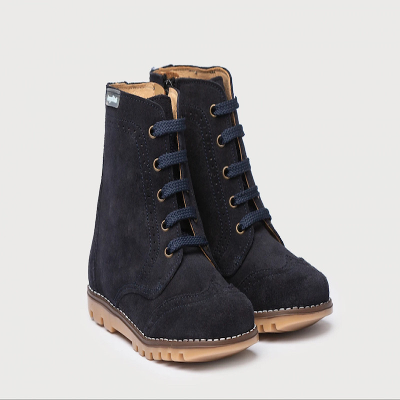 Made in Spain Lace-Up Suede Leather Boots EU25-EU31 Marino
